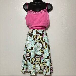 Vintage 90s “Byer” Floral Whimsical Knee Skirt Fairycore